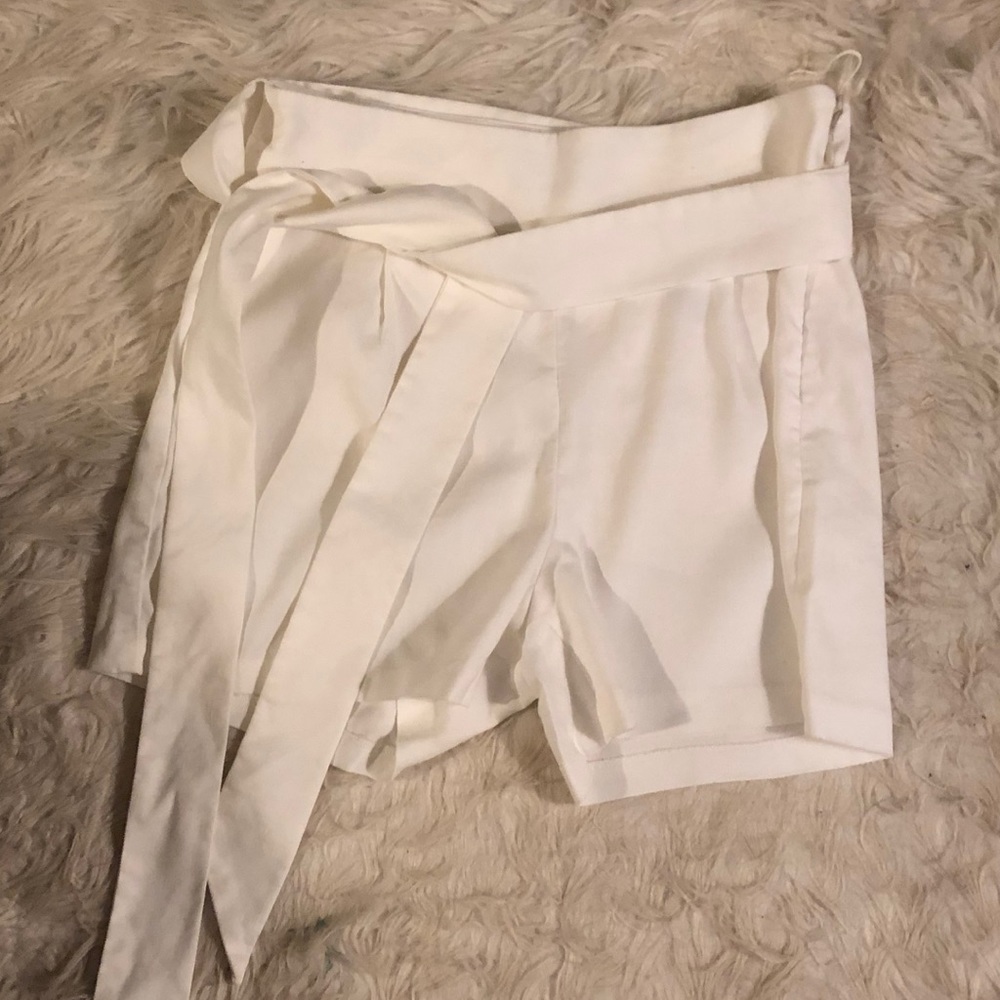 White belted shorts